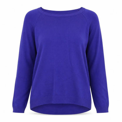 Front view of George women’s blue knit jumper, size UK 12