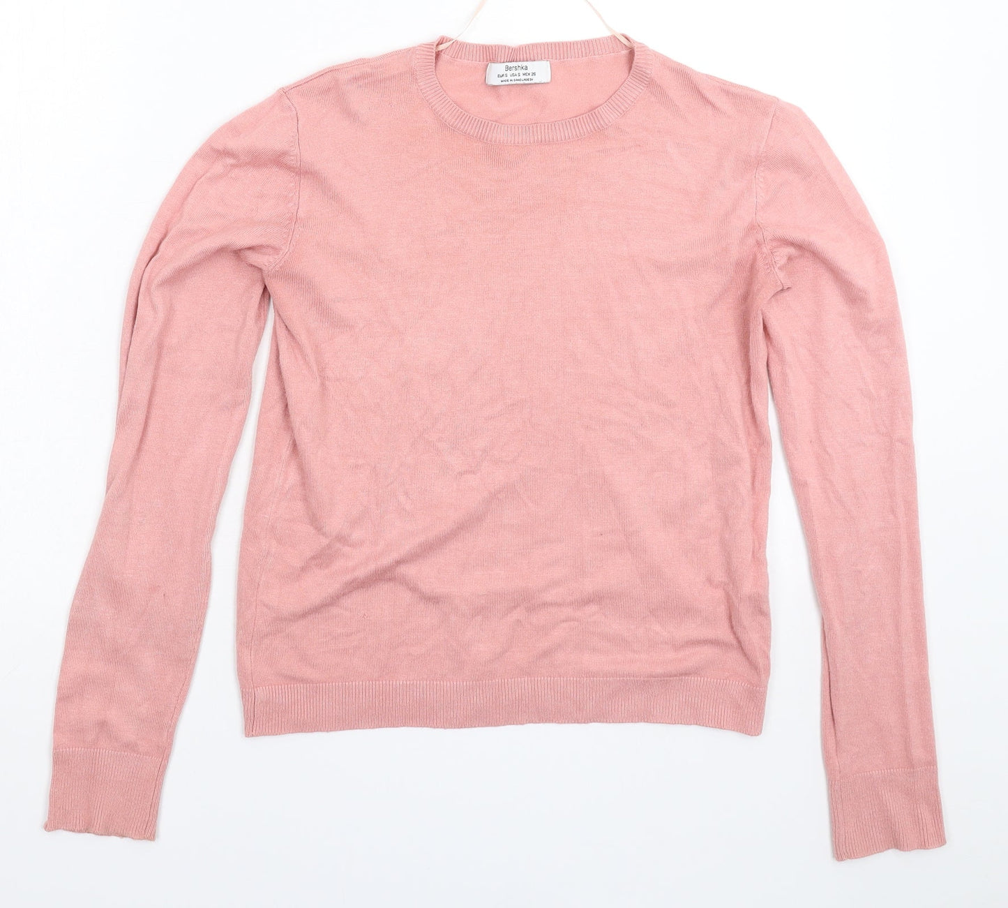 Womens UK Size S Bershka Pink Pullover Jumper