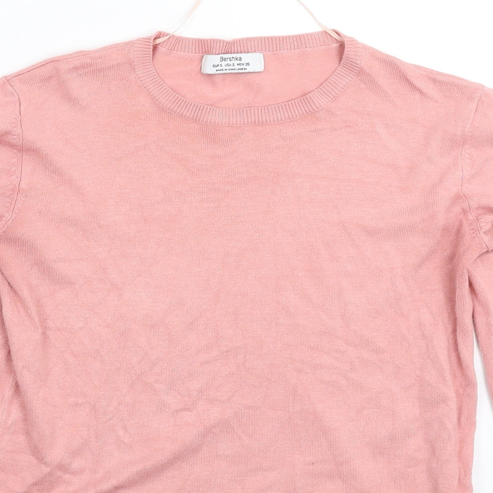 Womens UK Size S Bershka Pink Pullover Jumper