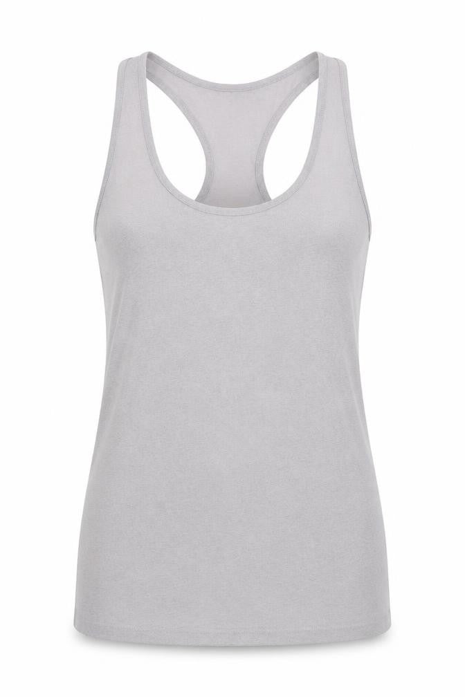 Front view of Next women’s grey basic tank, size UK 8