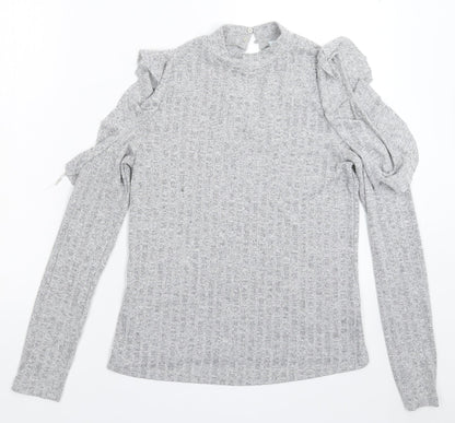 COTTON CLUB Womens Grey  Knit Pullover Jumper Size M