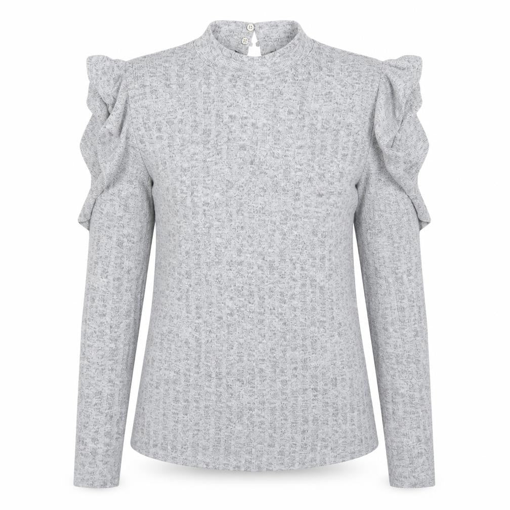 Front view of Cotton Club women’s grey knit jumper, size M