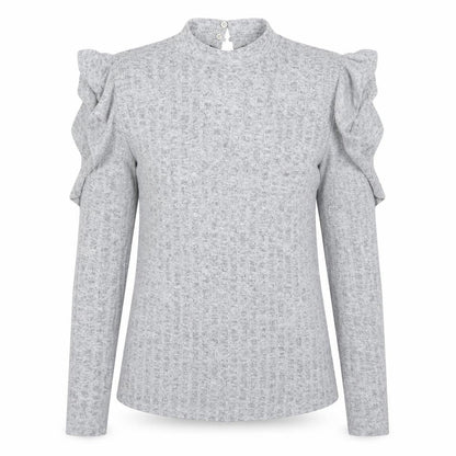 Front view of Cotton Club women’s grey knit jumper, size M