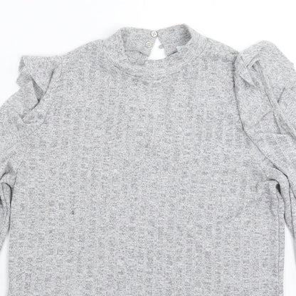 COTTON CLUB Womens Grey  Knit Pullover Jumper Size M