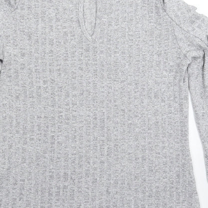 COTTON CLUB Womens Grey  Knit Pullover Jumper Size M