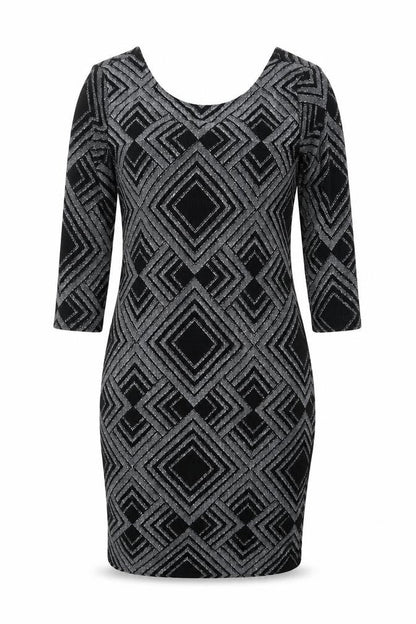 Wallis Womens Black Geometric  Bodycon  Size 10
