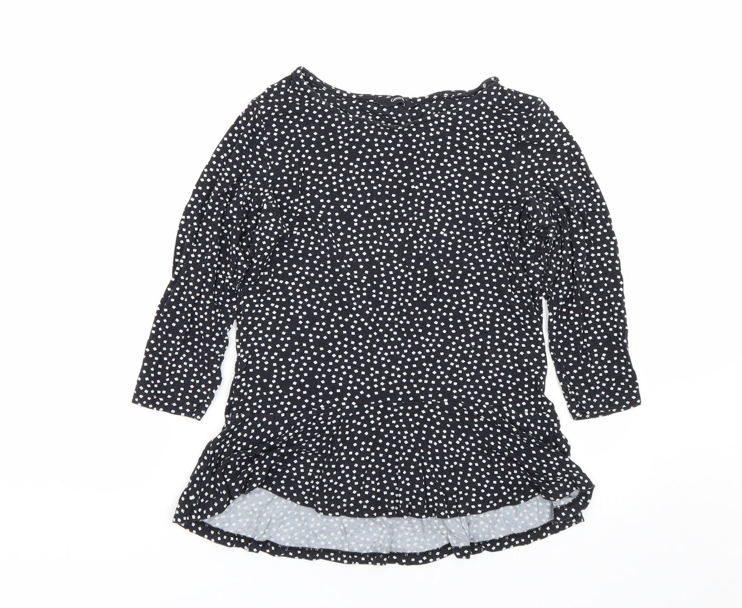 George Womens Black Polka Dot  Basic T-Shirt Size 10