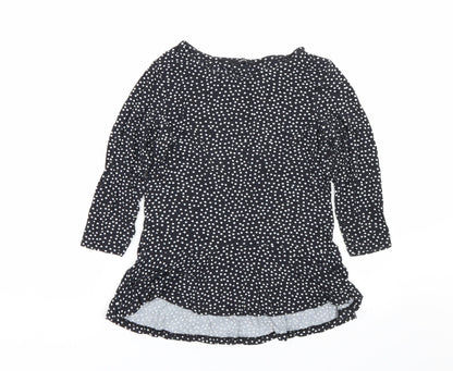 George Womens Black Polka Dot  Basic T-Shirt Size 10