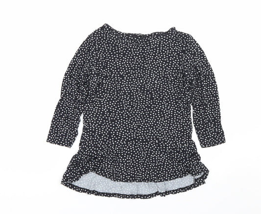 George Womens Black Polka Dot  Basic T-Shirt Size 10