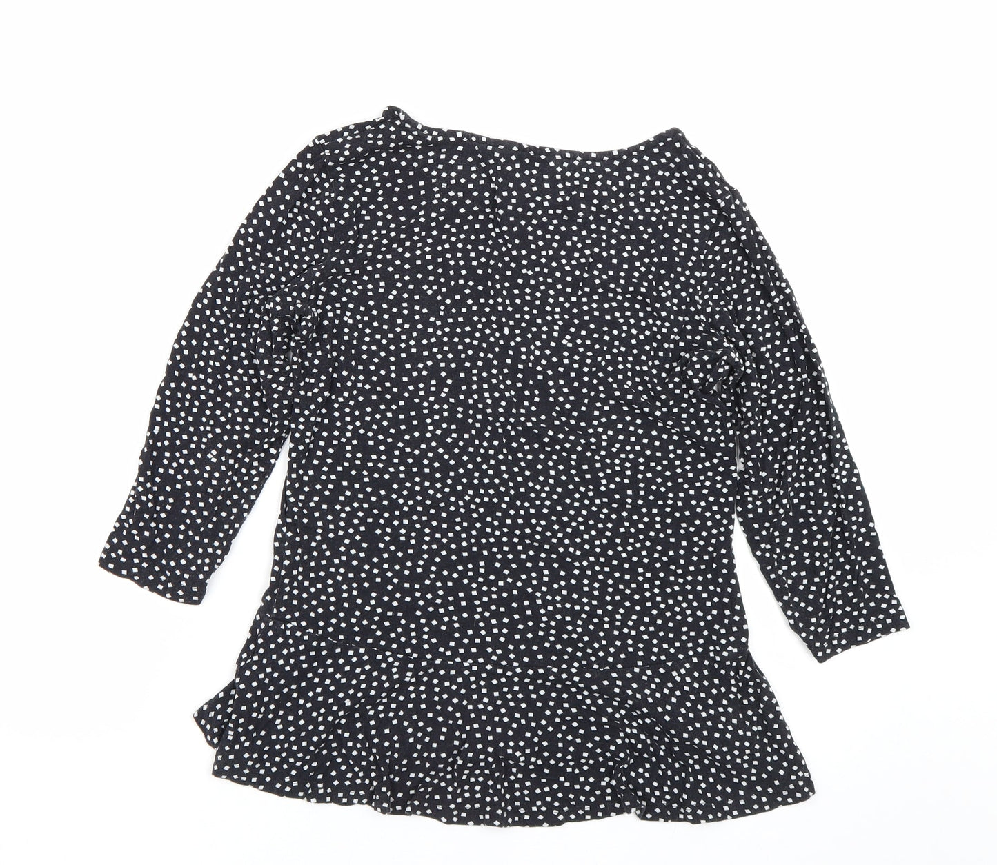 George Womens Black Polka Dot  Basic T-Shirt Size 10