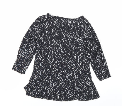 George Womens Black Polka Dot  Basic T-Shirt Size 10