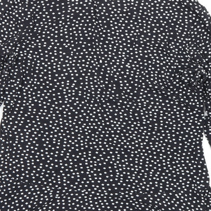 George Womens Black Polka Dot  Basic T-Shirt Size 10