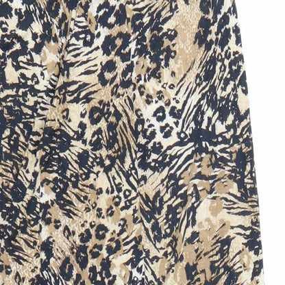 George Womens Brown Animal Print  Fit & Flare  Size 10