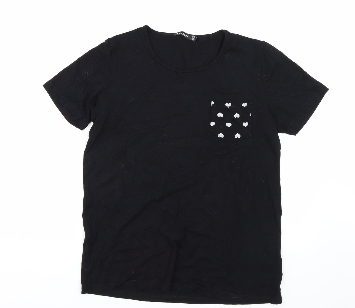 Boohoo Womens Black   Basic T-Shirt Size 12