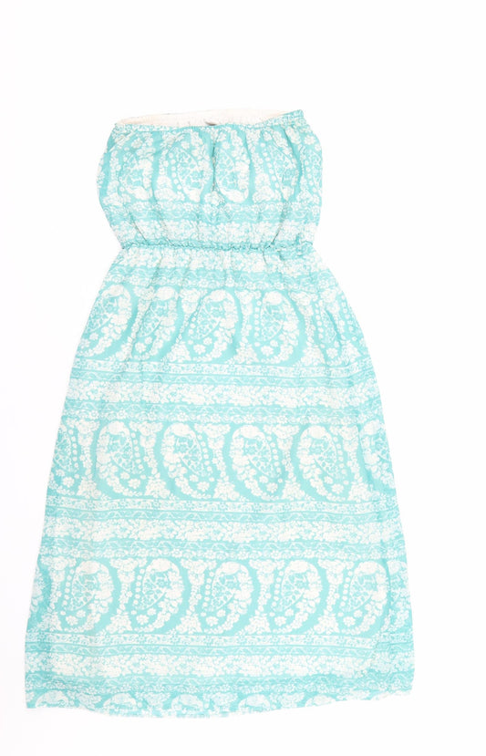 New Look Womens Blue Floral  Fit & Flare  Size 8
