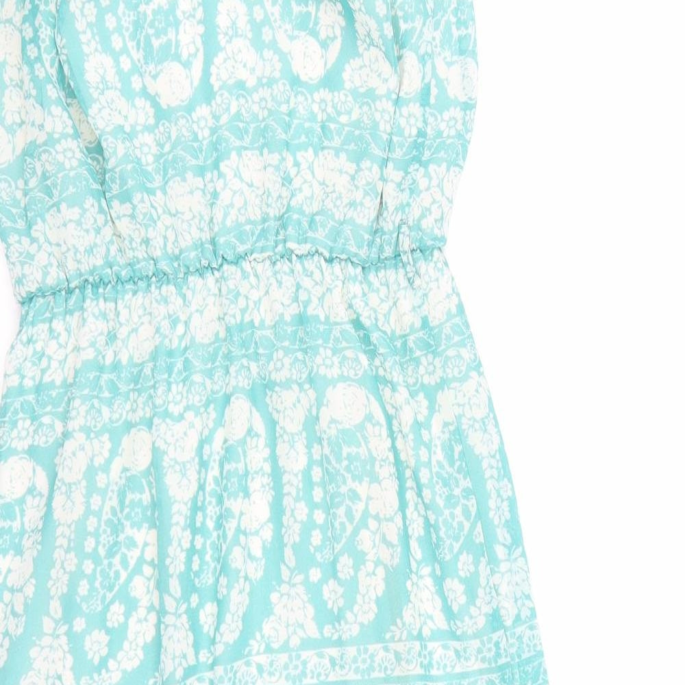 New Look Womens Blue Floral  Fit & Flare  Size 8