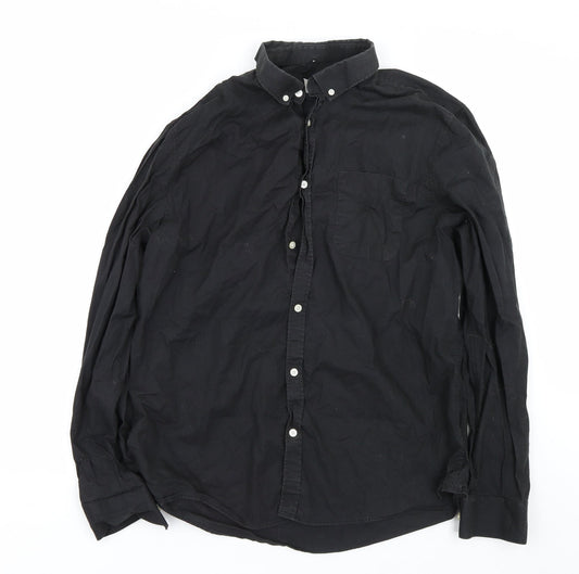 River Island Mens Black    Button-Up Size L