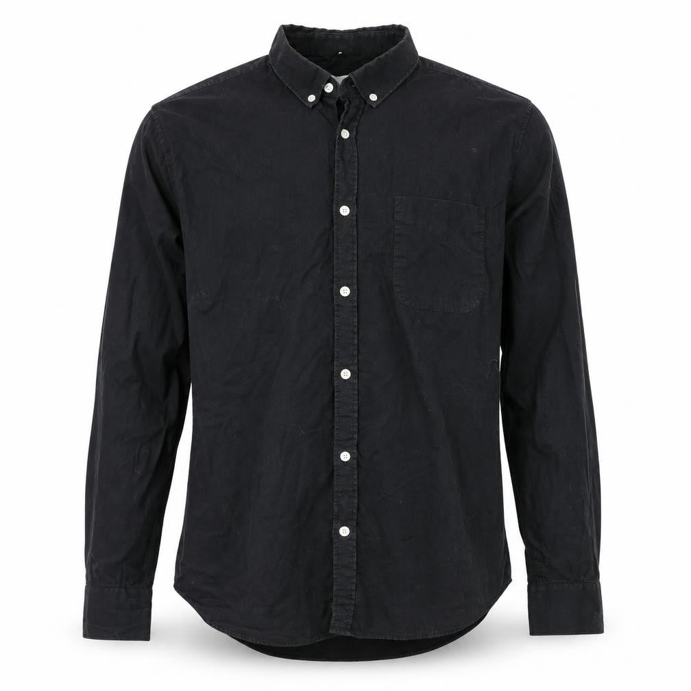 Mens UK Size L River Island Black  Button-Up Long Sleeve Casual Shirt