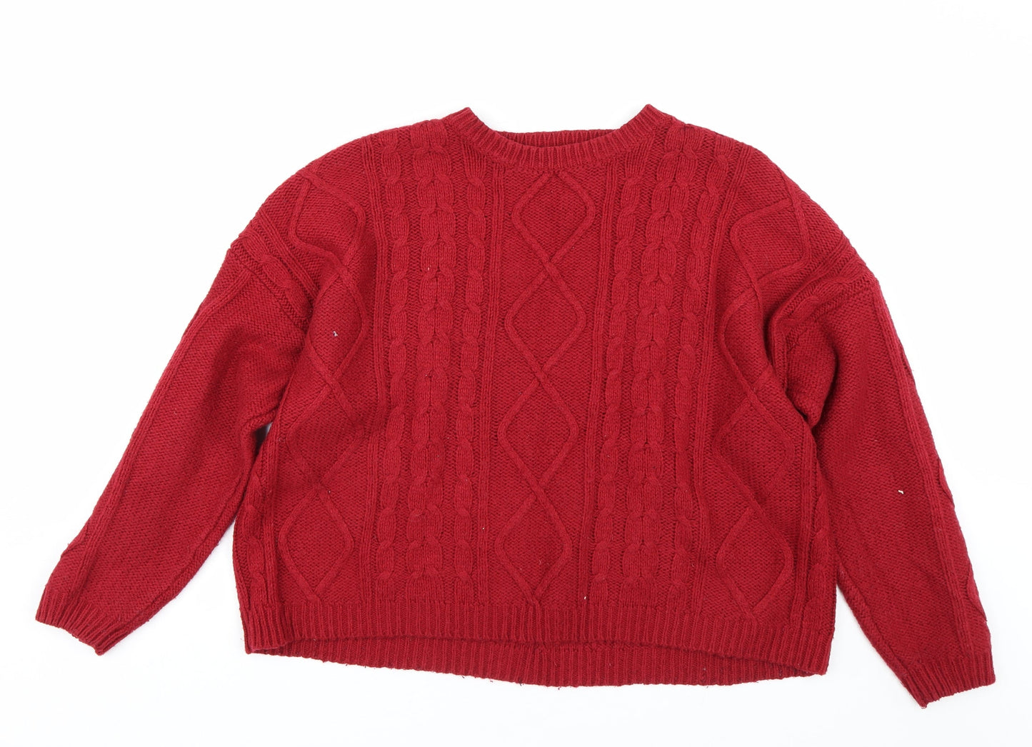 Womens UK Size L Papaya Red Pullover Jumper