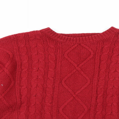 Womens UK Size L Papaya Red Pullover Jumper