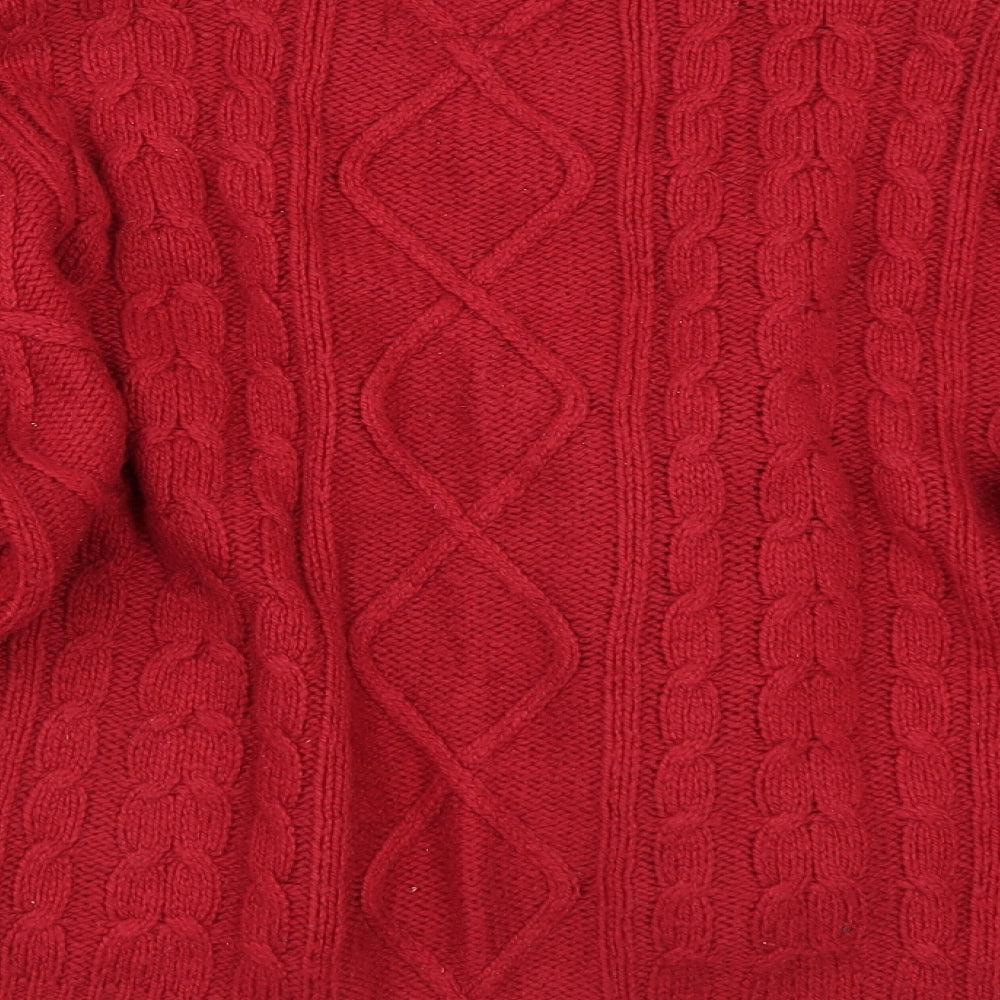 Womens UK Size L Papaya Red Pullover Jumper