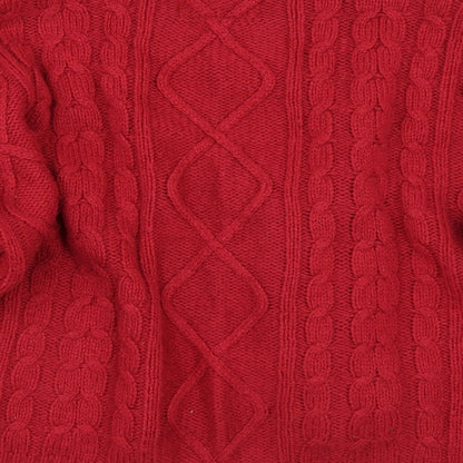 Womens UK Size L Papaya Red Pullover Jumper