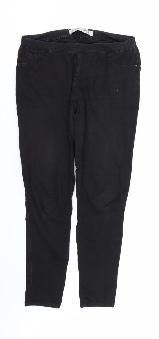 Denim co Womens Black  Denim Jegging Jeans Size 12 L28 in