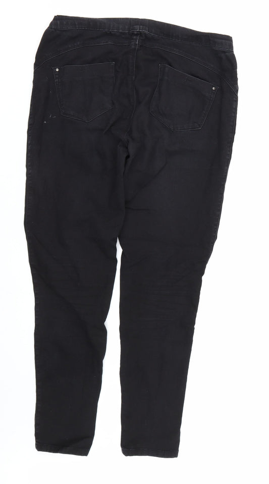 Denim co Womens Black  Denim Jegging Jeans Size 12 L28 in