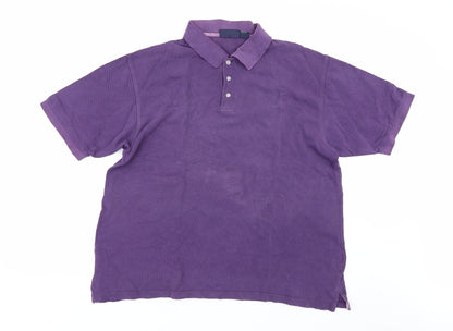 Basics Editions Mens Purple    Polo Size L
