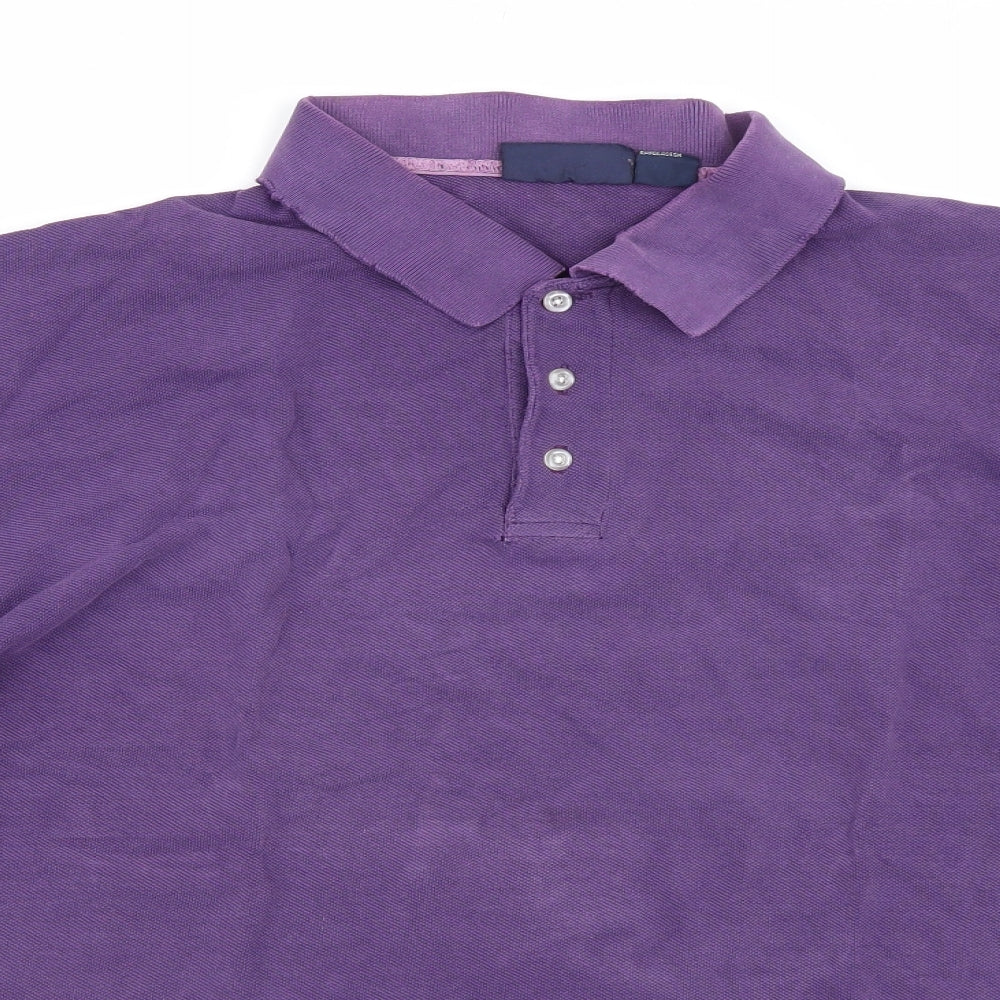 Basics Editions Mens Purple    Polo Size L