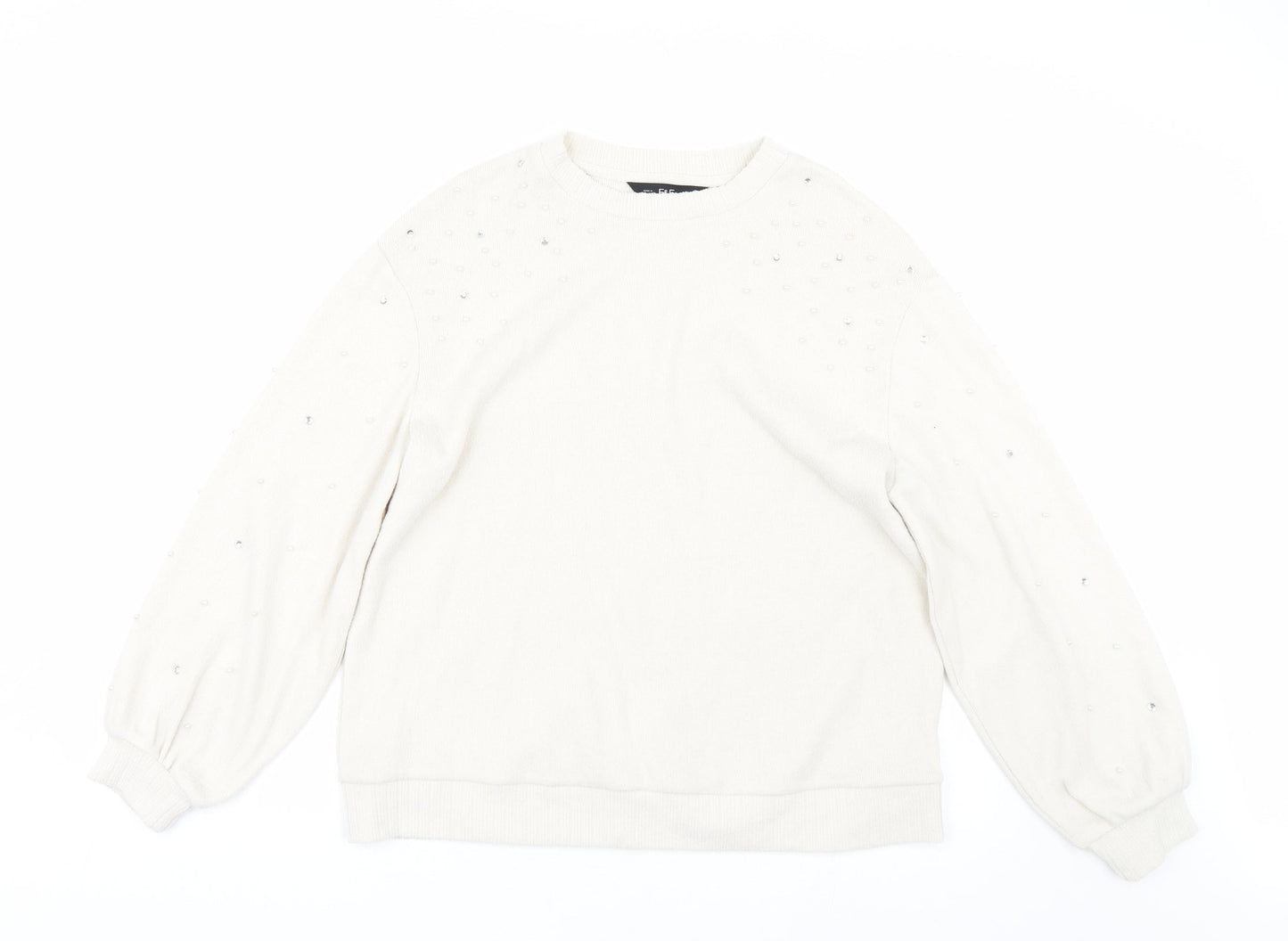 F&F Womens White   Pullover Jumper Size 14