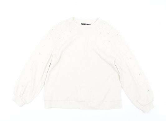 F&F Womens White   Pullover Jumper Size 14