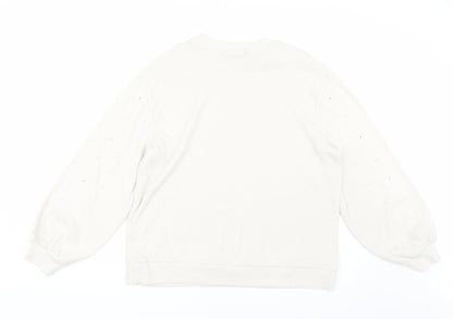 F&F Womens White   Pullover Jumper Size 14