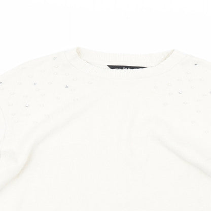 F&F Womens White   Pullover Jumper Size 14