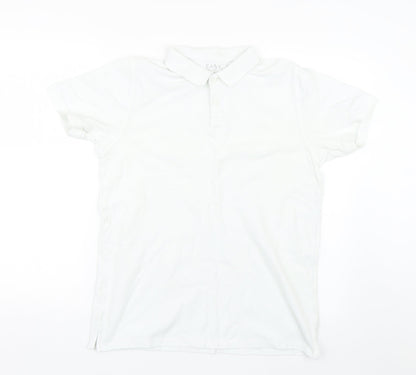 Easy Mens White    Polo Size M