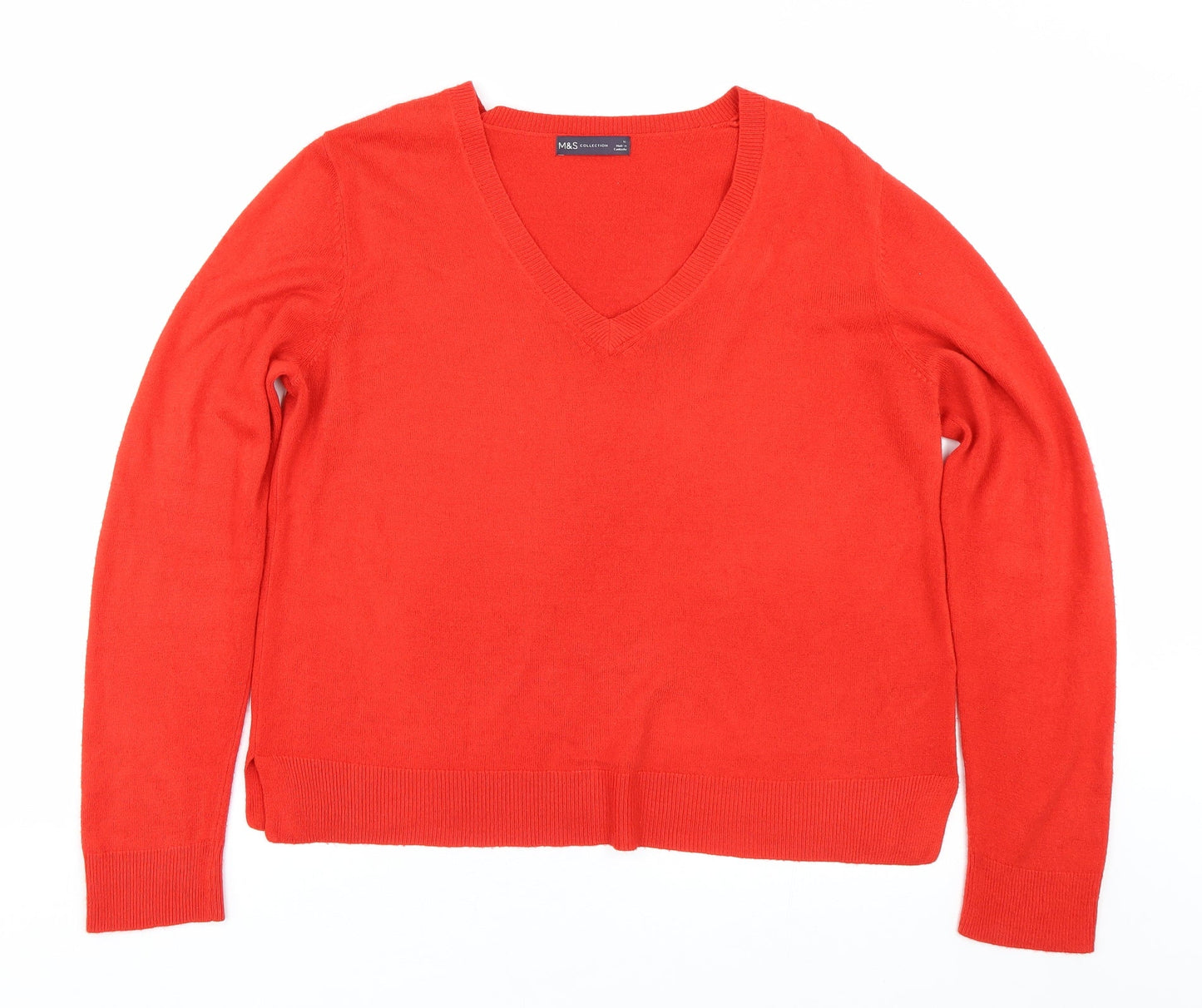 Womens UK Size 16 M&S Red Pullover Jumper