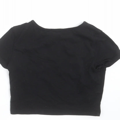 SheIn Girls Black   Cropped T-Shirt Size 8 Years  - rose