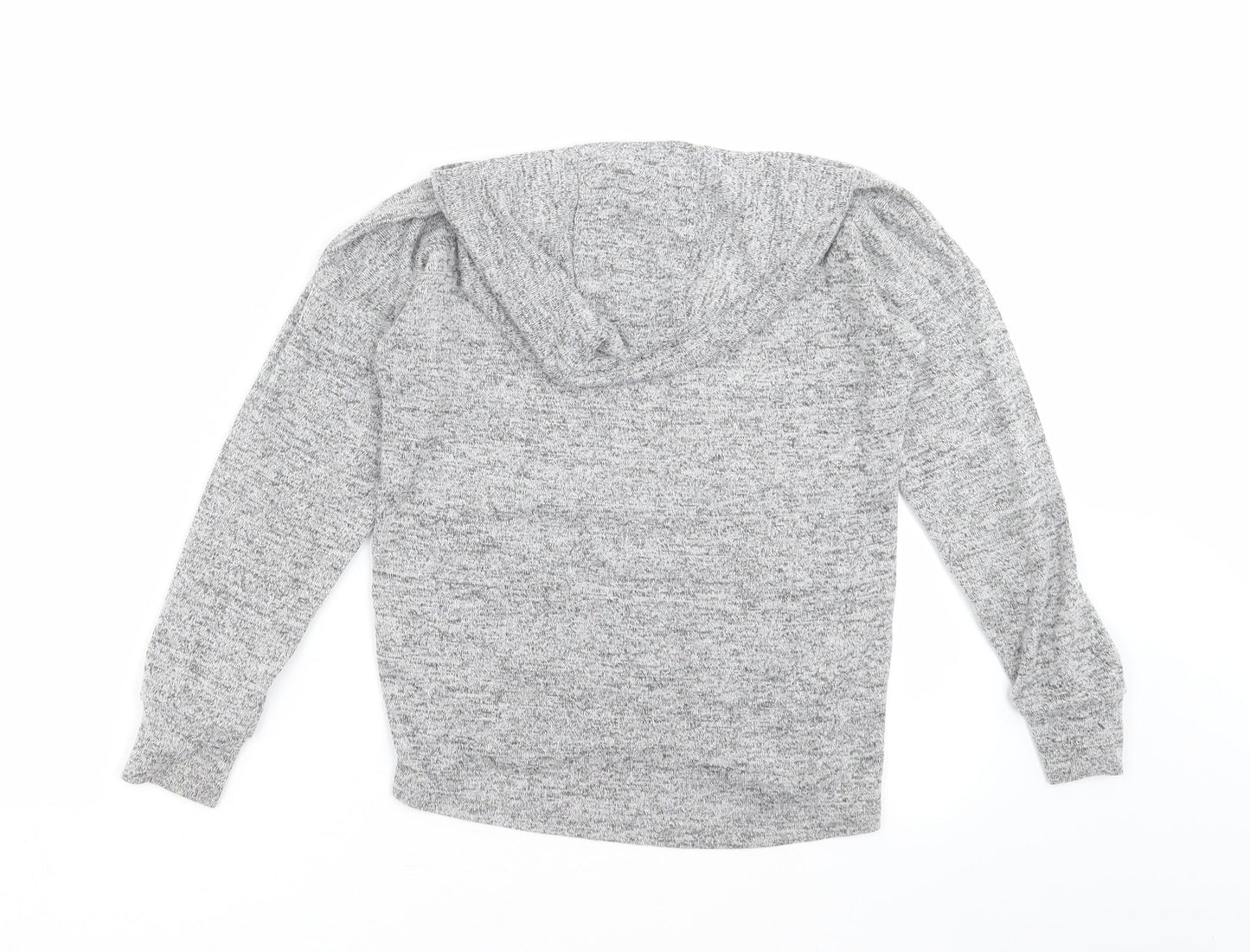 TU Girls Grey  Knit Pullover Hoodie Size 9 Years  - more sparkle please