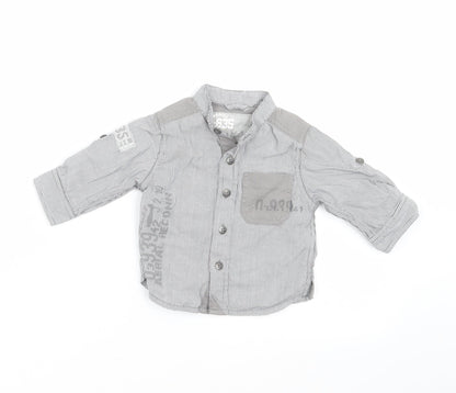 NEXT Baby Grey Striped  Basic Button-Up Size 3-6 Months