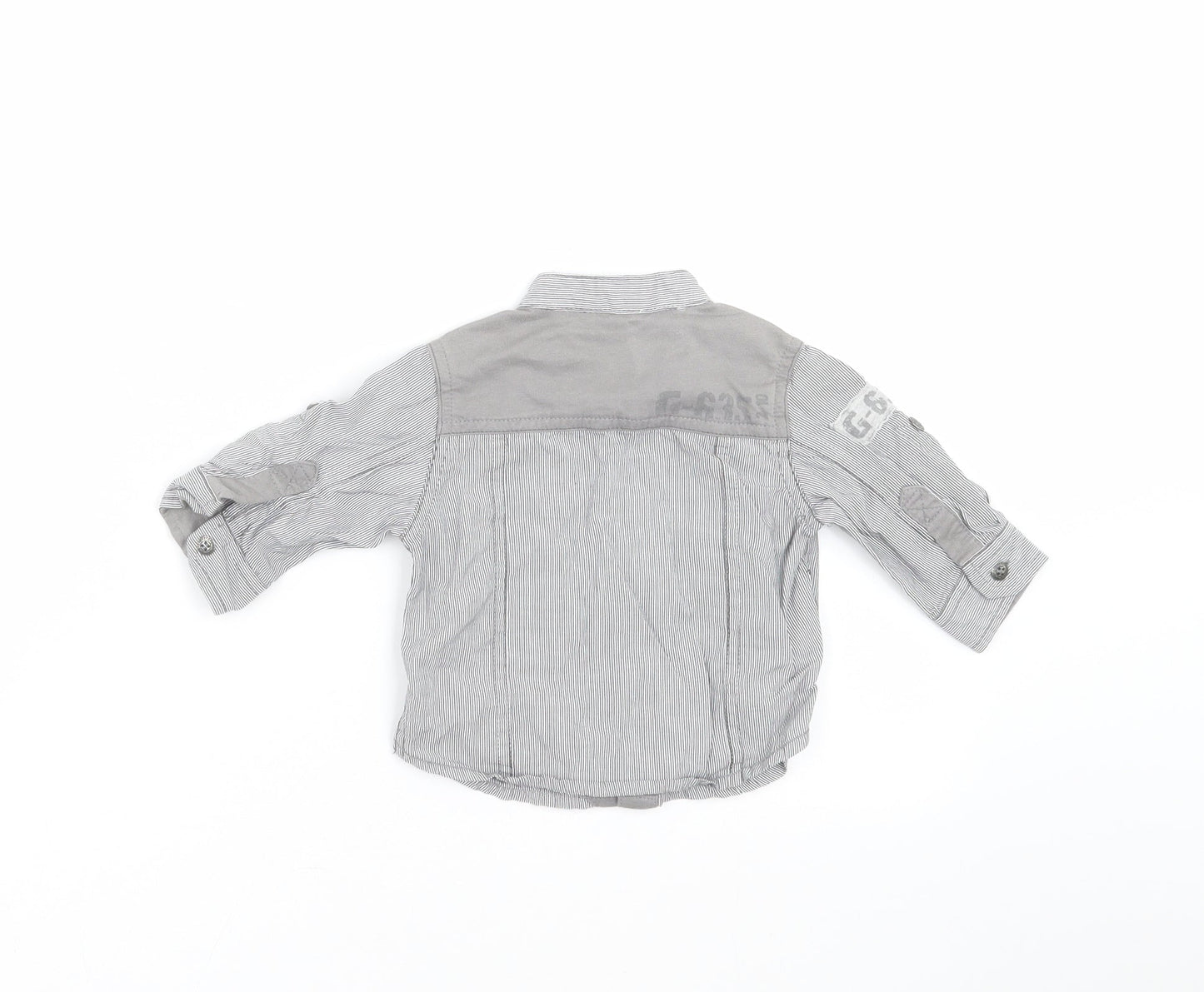 NEXT Baby Grey Striped  Basic Button-Up Size 3-6 Months