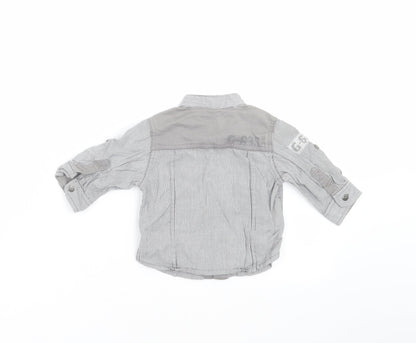 NEXT Baby Grey Striped  Basic Button-Up Size 3-6 Months