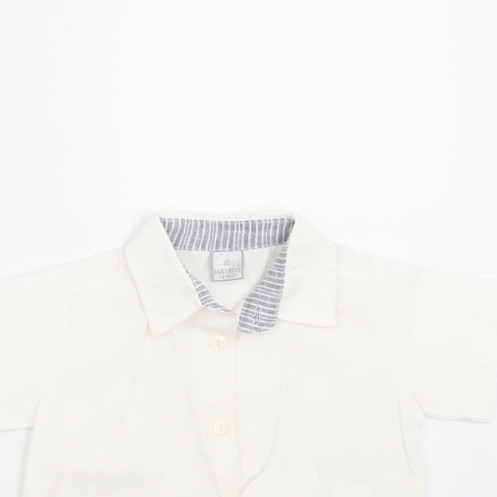 baby rose Baby White   Basic Button-Up Size 9-12 Months