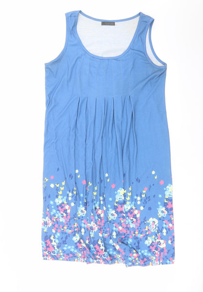 Preworn Womens Blue Floral  Shift  Size L