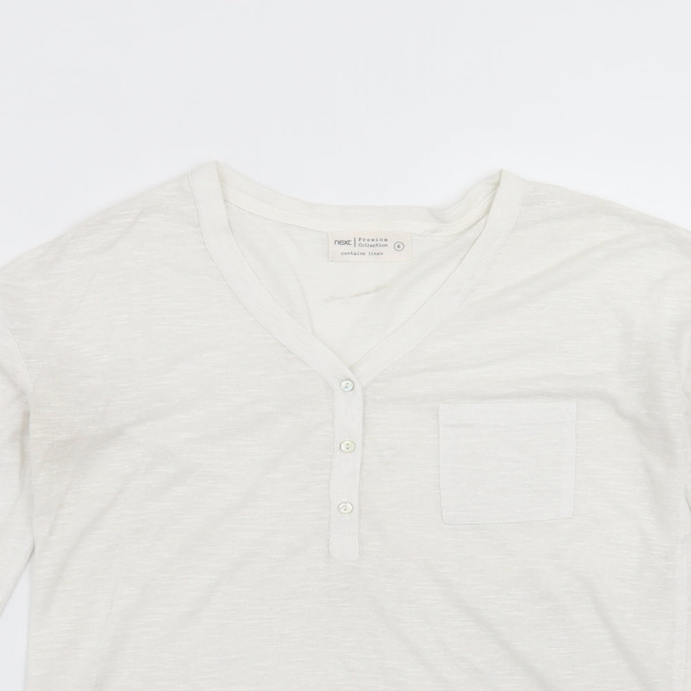 Womens UK Size 6 NEXT White Basic T-Shirt