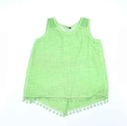ATB-D Collection Womens Green   Basic Blouse Size XL  - Floral Hem
