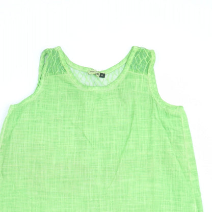 ATB-D Collection Womens Green   Basic Blouse Size XL  - Floral Hem