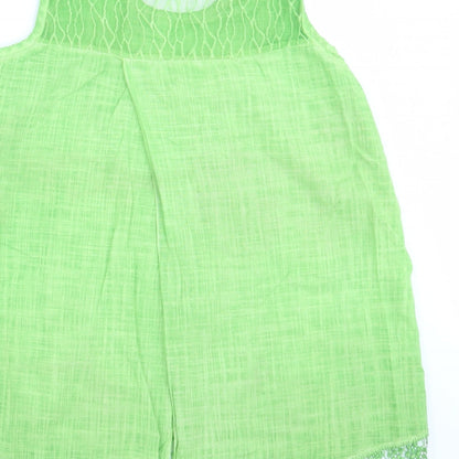 ATB-D Collection Womens Green   Basic Blouse Size XL  - Floral Hem