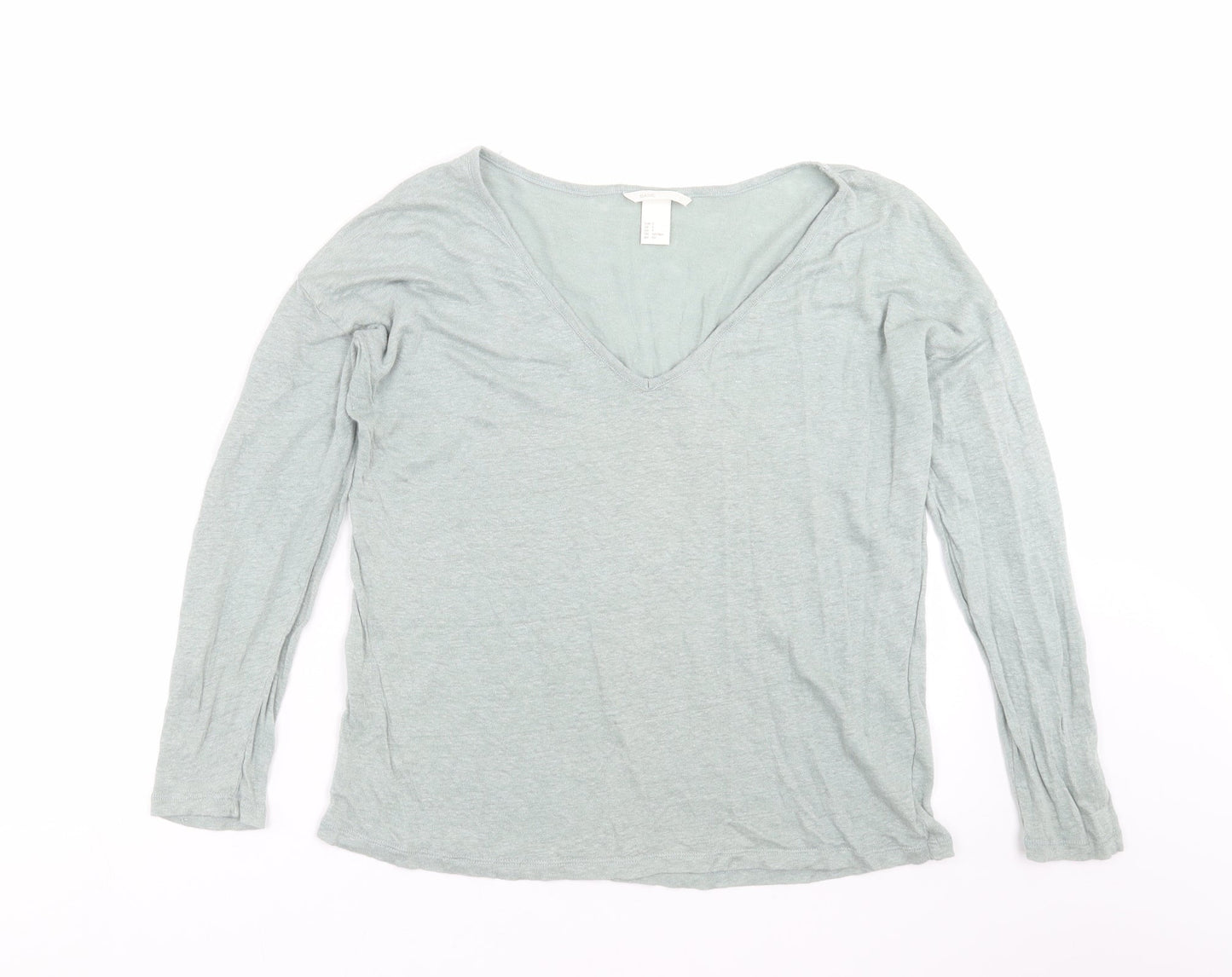Womens UK Size S H&M Green Basic T-Shirt