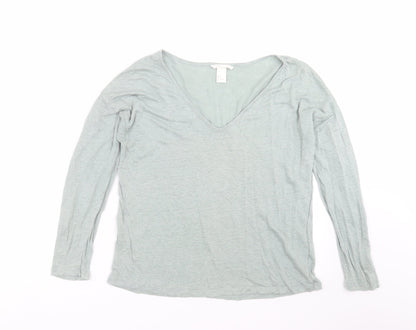 Womens UK Size S H&M Green Basic T-Shirt