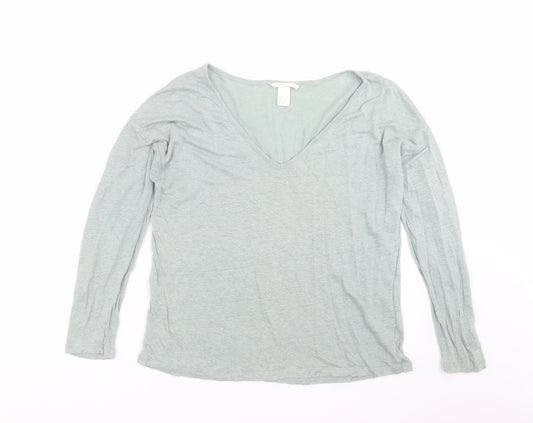 Womens UK Size S H&M Green Basic T-Shirt
